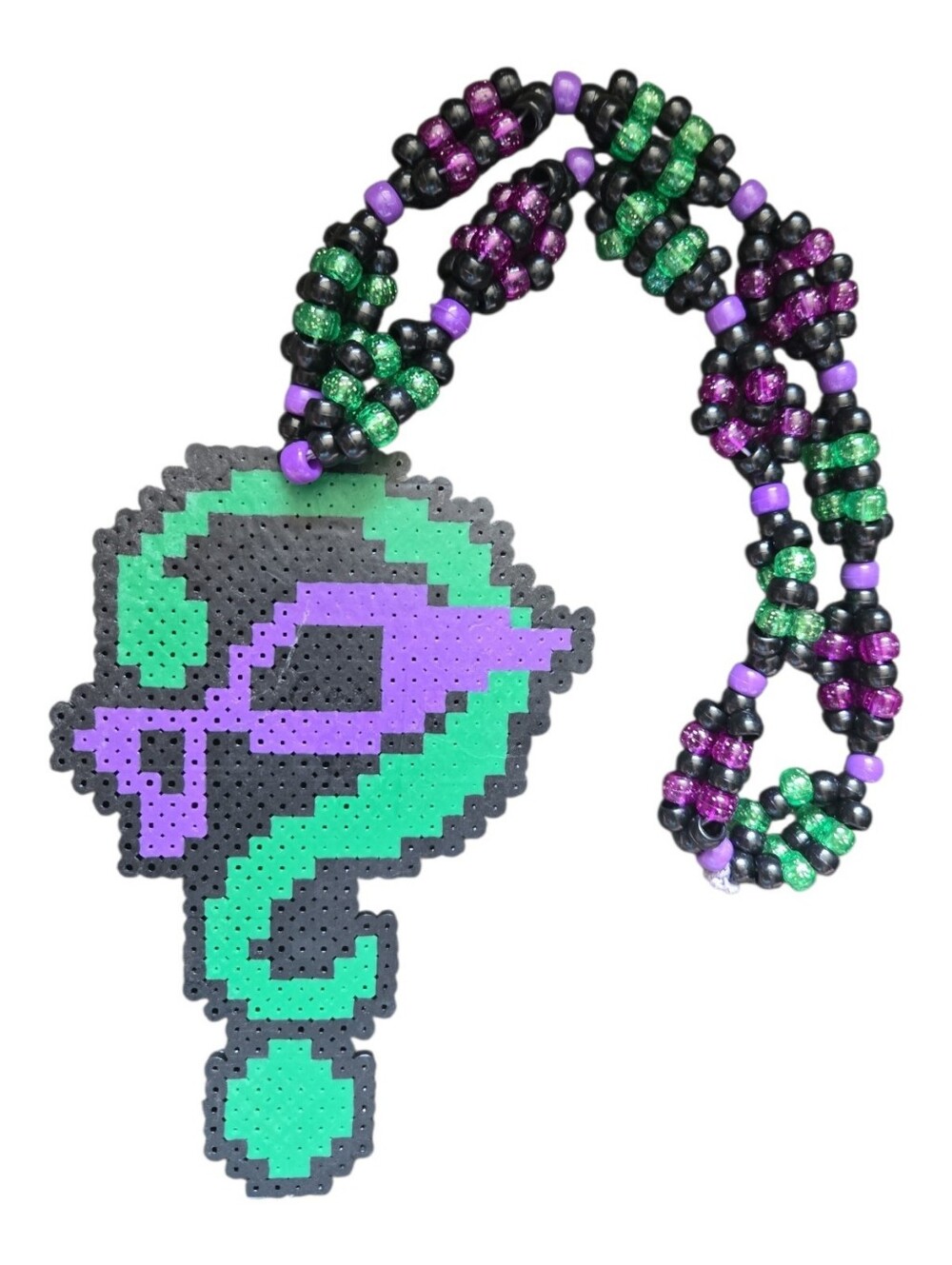 RIDDLER Theme Perler Pony Bead Necklace